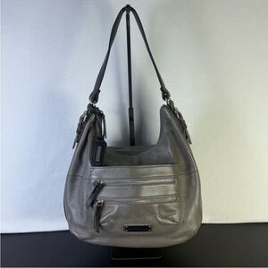 Like New Tignanello grey and black medium sized leather Hobo Bag